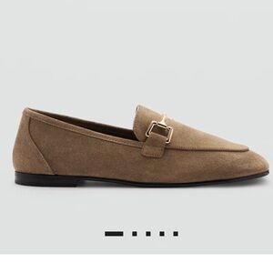 NWT Mango Tan Suede Leather Loafers